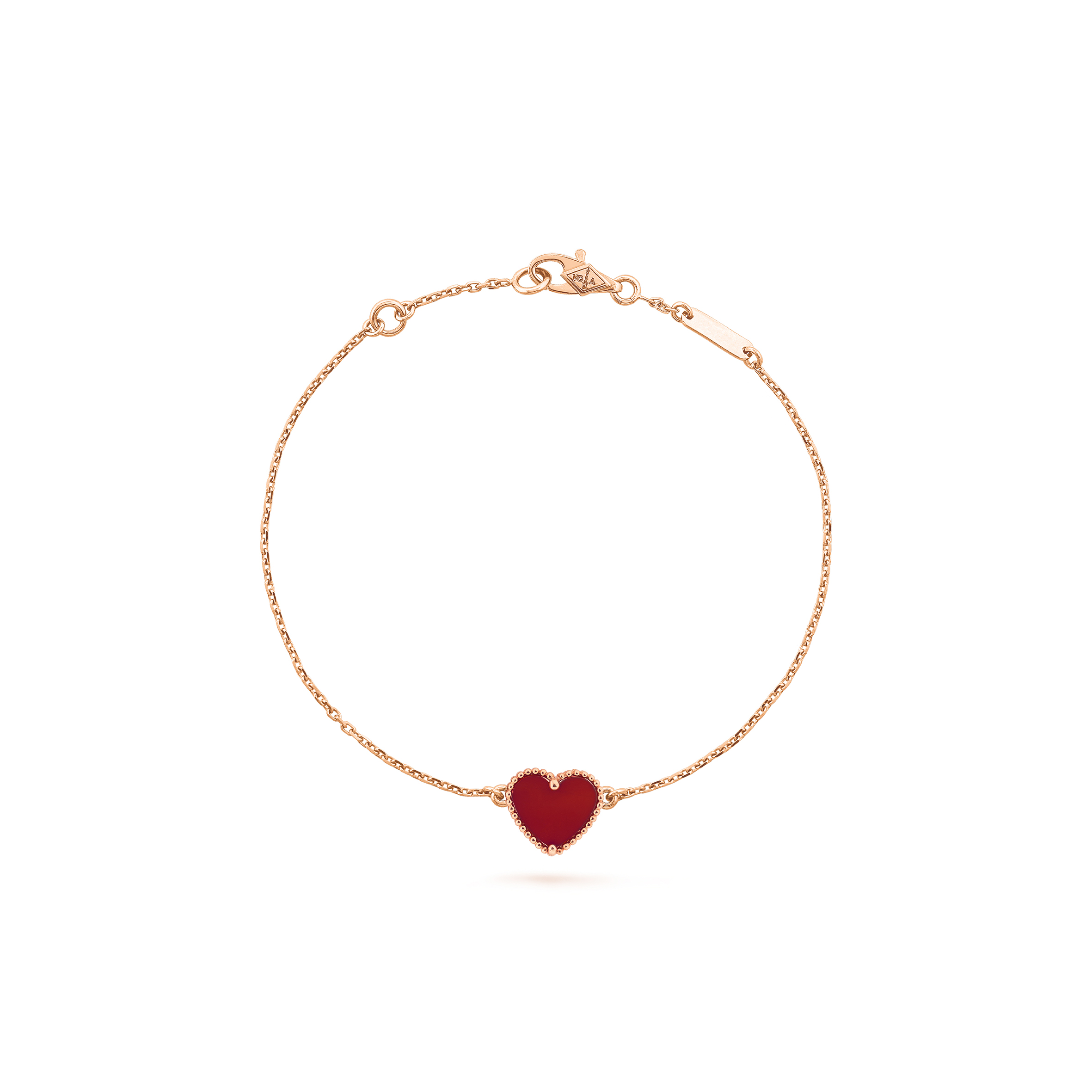 VAN CLEEF ARPELS SWEET ALHAMBRA HEART BRACELET - ROSE GOLD, CARNELIAN VCARN59L00